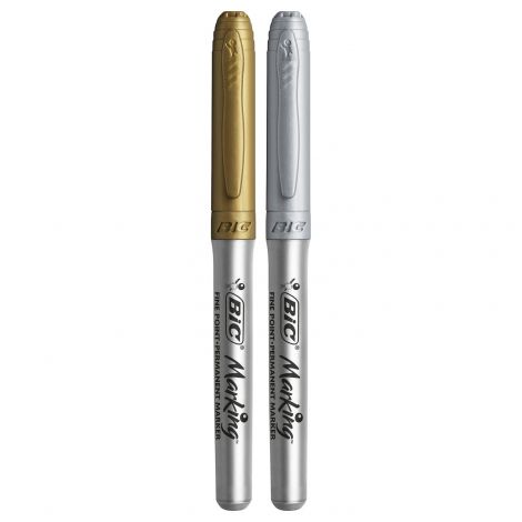 Markery permanentne Bic Marking 1.8mm, Złoty+Srebrny - 2